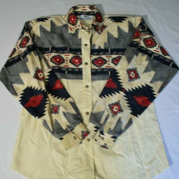Roper Tops - Vintage Roper Women's Small Southwestern Aztec